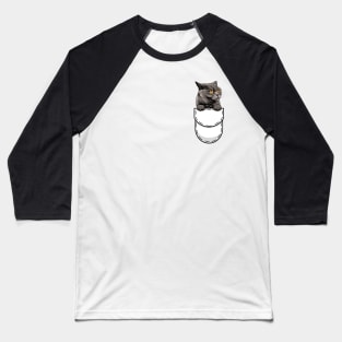 Funny British Shorthair Pocket Cat Baseball T-Shirt